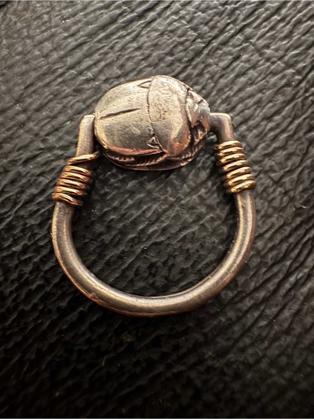 Vintage Egyptian Scarab Swivel Ring | Hieroglyphics Flip Ring